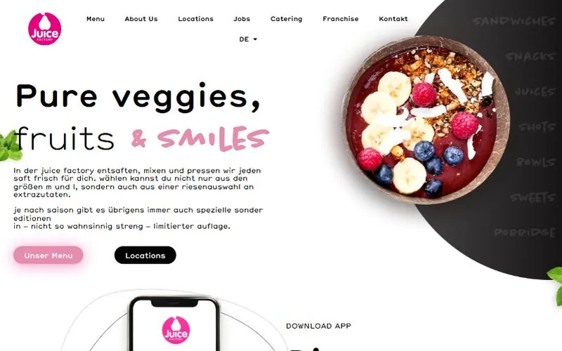 Startseite von juicefactory.at