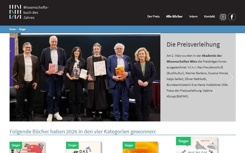 Startseite von wissenschaftsbuch.at